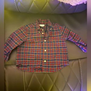 9m polo button down. Navy and red